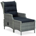 vidaXL Garden Chair Adjustable with Cushions Poly Rattan Dark Grey