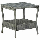 vidaXL Tuintafel 45x45x46,5 cm poly rattan donkergrijs