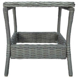 vidaXL Tuintafel 45x45x46,5 cm poly rattan donkergrijs