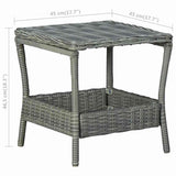 vidaXL Tuintafel 45x45x46,5 cm poly rattan donkergrijs