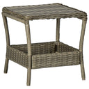 vidaXL Tuintafel 45x45x46,5 cm poly rattan donkergrijs