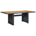 vidaXL Garden Dining Table Poly Rattan and Tempered Glass Dark Grey