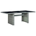 vidaXL Garden Dining Table Poly Rattan and Tempered Glass Dark Grey