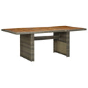 vidaXL Garden Dining Table Poly Rattan and Tempered Glass Dark Grey