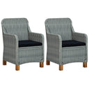 vidaXL Garden Chairs 2 pcs with cushions poly rattan dark grey