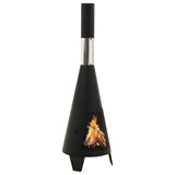 vidaXL Garden Fireplace with Poker 38x38x122 cm Steel