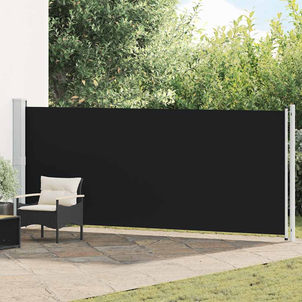 vidaXL Tuinscherm uittrekbaar 140x600 cm zwart