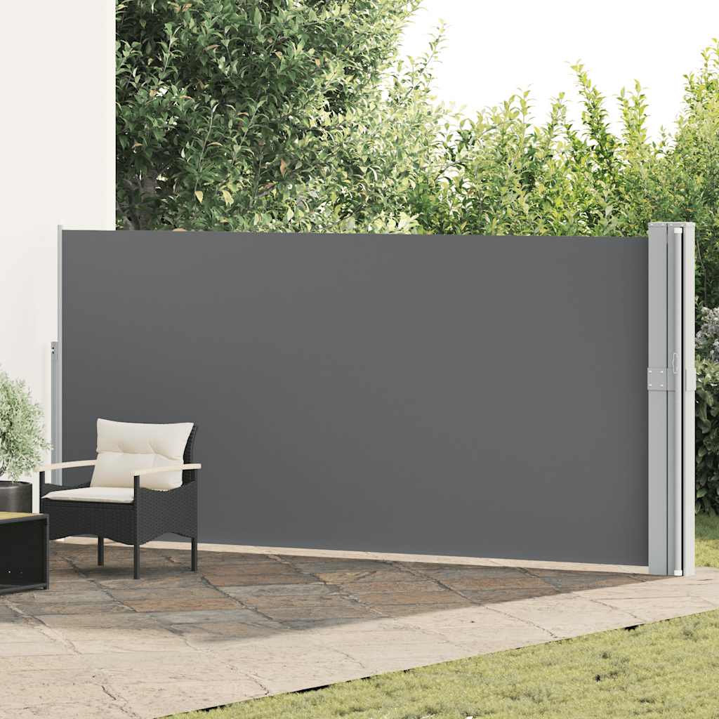 vidaXL Tuinscherm uittrekbaar 140x600 cm zwart