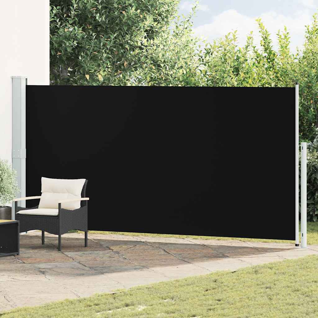 vidaXL Tuinscherm uittrekbaar 140x600 cm zwart