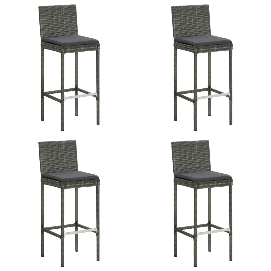 vidaXL Tapisserie de jardin avec coussins 2 pièces poly rotin noir