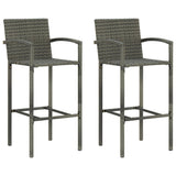 vidaXL Barkrukken 2 st poly rattan bruin
