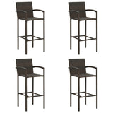 vidaXL Barkrukken 2 st poly rattan bruin