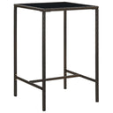 vidaXL Table de jardin 70x70x110 cm poly rotin et verre brun