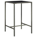 vidaXL Table de jardin 70x70x110 cm poly rotin et verre brun