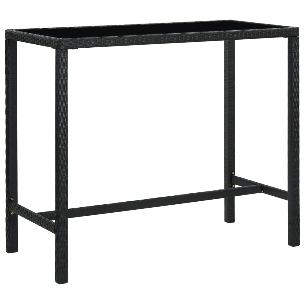 vidaXL Tuinbartafel 70x70x110 cm poly rattan en glas bruin