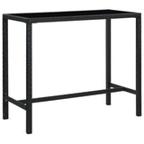 vidaXL Tuinbartafel 70x70x110 cm poly rattan en glas bruin