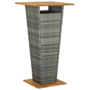 vidaXL Bar Table 60x60x110 cm Polyrattan and Solid Acacia Wood Black