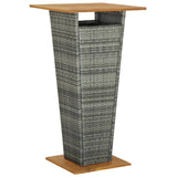vidaXL Bartafel 60x60x110 cm poly rattan en massief acaciahout zwart