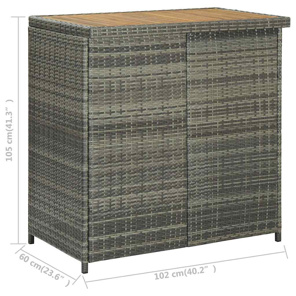 vidaXL 3-Piece Poly Rattan Bar Set Brown