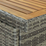 vidaXL 3-Piece Poly Rattan Bar Set Brown