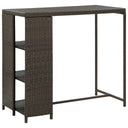 vidaXL Bartafel avec opbergrek 120x60x110 cm poly rotin marron
