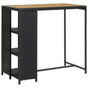 vidaXL Bartafel avec opbergrek 120x60x110 cm poly rotin marron