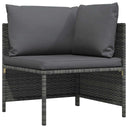 vidaXL Banquette sectionnelle avec coussins en poly rotin gris