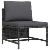 vidaXL Hoekbank sectioneel met kussens poly rattan grijs