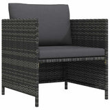 vidaXL Hoekbank sectioneel met kussens poly rattan grijs