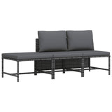vidaXL Hoekbank sectioneel met kussens poly rattan grijs