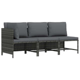 vidaXL Hoekbank sectioneel met kussens poly rattan grijs