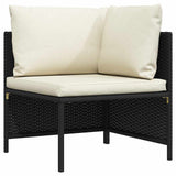 vidaXL Hoekbank sectioneel met kussens poly rattan grijs