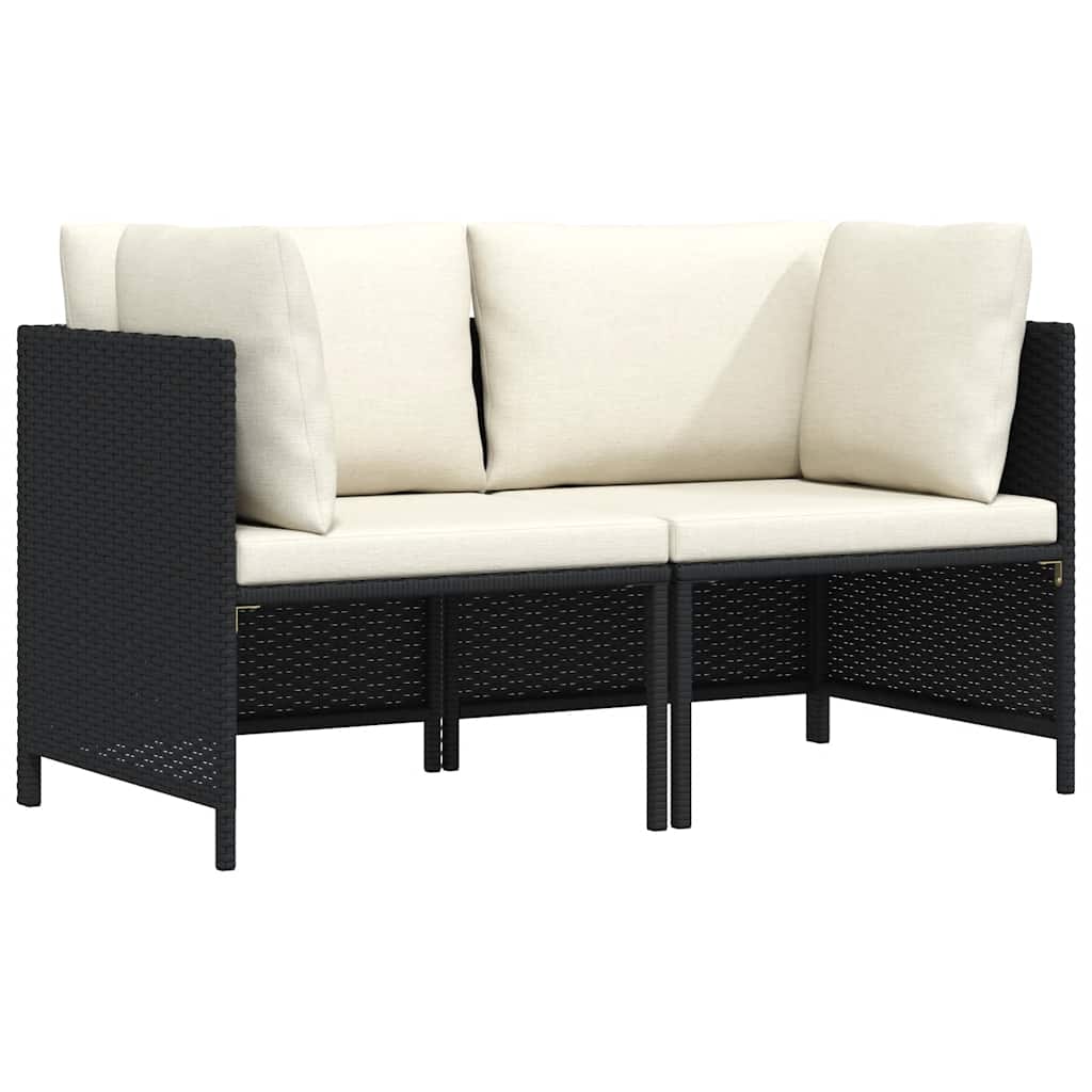 vidaXL Hoekbank sectioneel met kussens poly rattan grijs