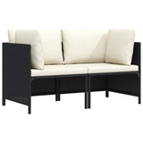 vidaXL Hoekbank sectioneel met kussens poly rattan grijs