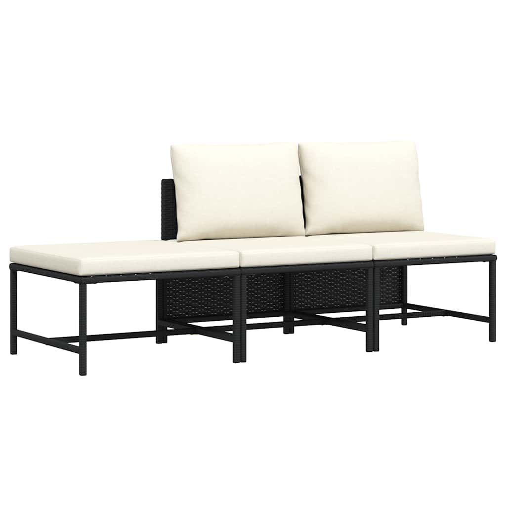 vidaXL Hoekbank sectioneel met kussens poly rattan grijs