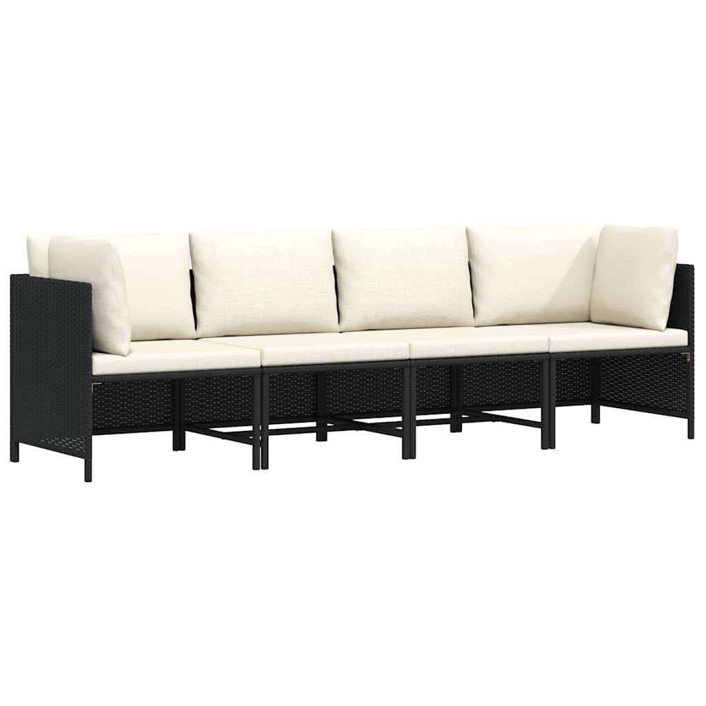 vidaXL Hoekbank sectioneel met kussens poly rattan grijs
