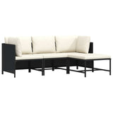 vidaXL Hoekbank sectioneel met kussens poly rattan grijs