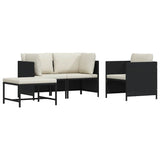 vidaXL Hoekbank sectioneel met kussens poly rattan grijs