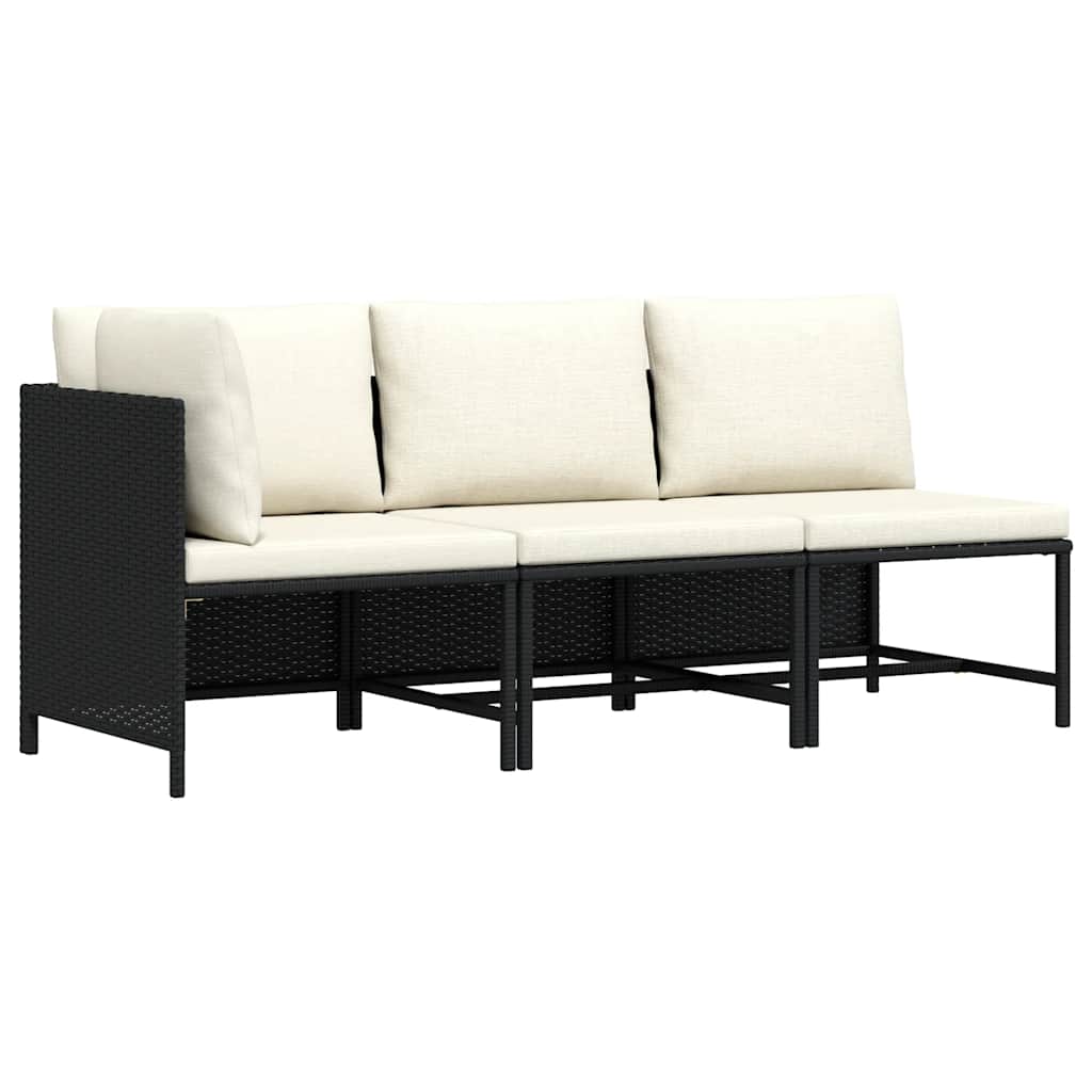 vidaXL Hoekbank sectioneel met kussens poly rattan grijs