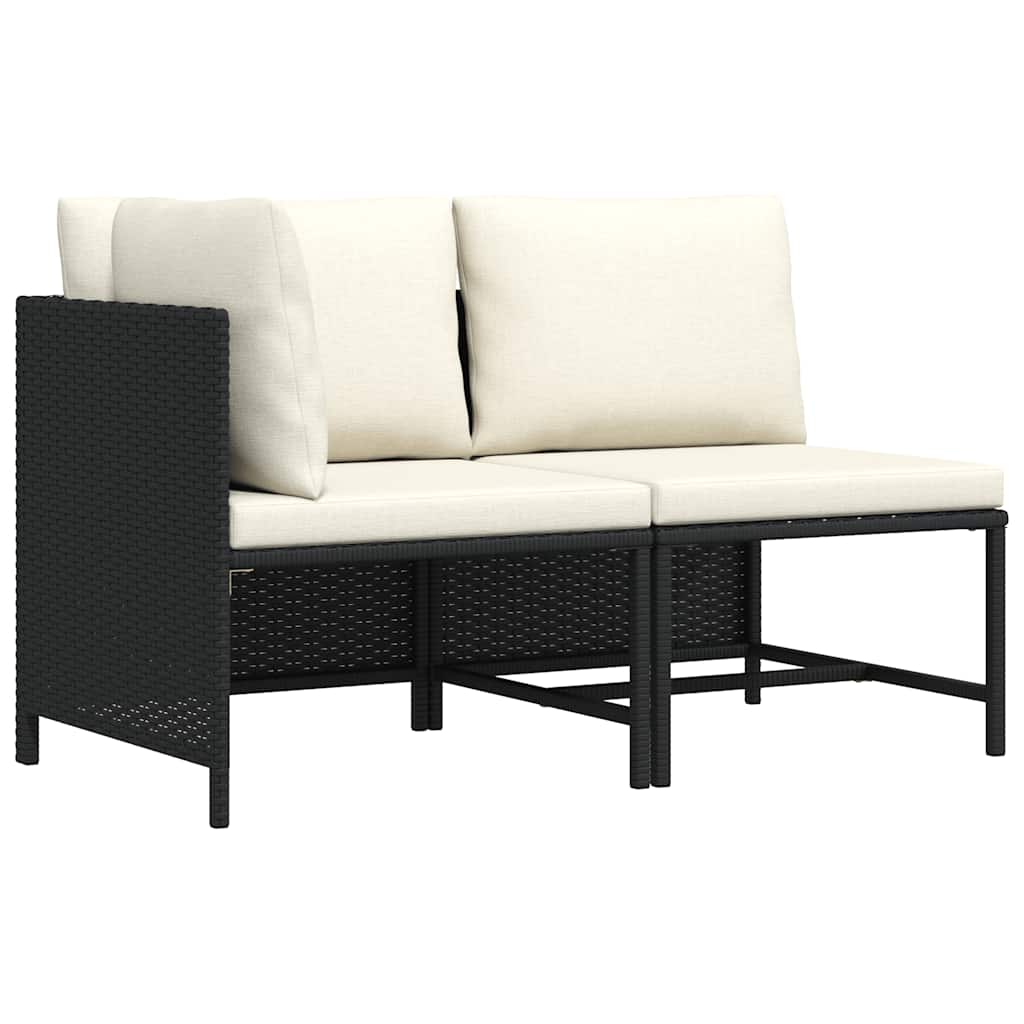 vidaXL Hoekbank sectioneel met kussens poly rattan grijs