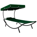 vidaXL Lounge Bed with Canopy and Cushion Black