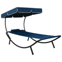 vidaXL Lit lounge avec luifel et coussin noir