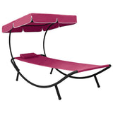 vidaXL Lounge Bed with Canopy and Cushion Black