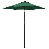 vidaXL Parasol met LED-verlichting 200x211 cm aluminium zandkleurig