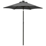 vidaXL Parasol met LED-verlichting 200x211 cm aluminium zandkleurig