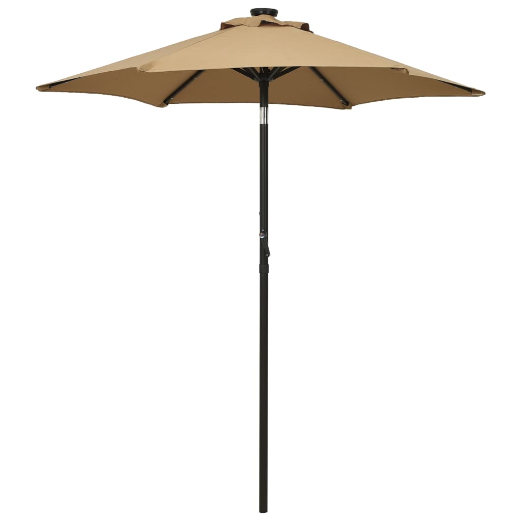 vidaXL Parasol met LED-verlichting 200x211 cm aluminium zandkleurig