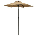 vidaXL Parasol met LED-verlichting 200x211 cm aluminium zandkleurig