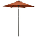 vidaXL Parasol met LED-verlichting 200x211 cm aluminium zandkleurig
