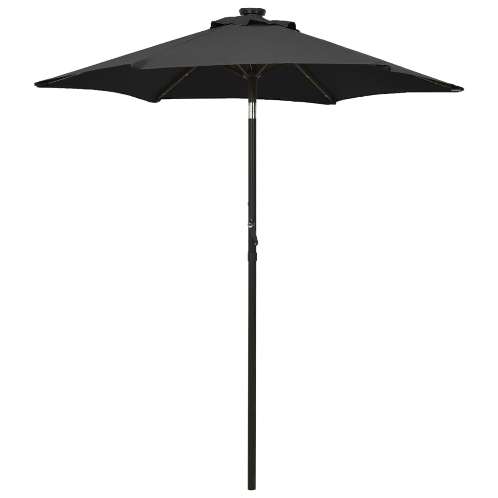 vidaXL Parasol met LED-verlichting 200x211 cm aluminium zandkleurig