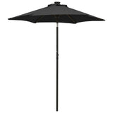 vidaXL Parasol met LED-verlichting 200x211 cm aluminium zandkleurig